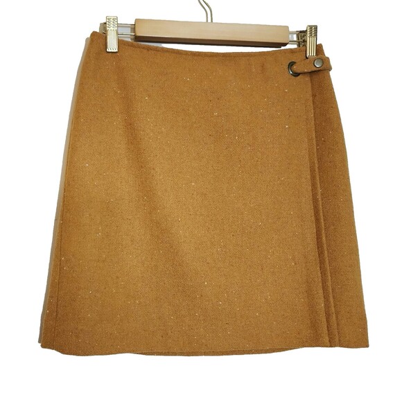 NWT Banana Republic Womens Wool Blend Mini Skirt Size 4 Mustard Yellow Lined - Picture 1 of 8